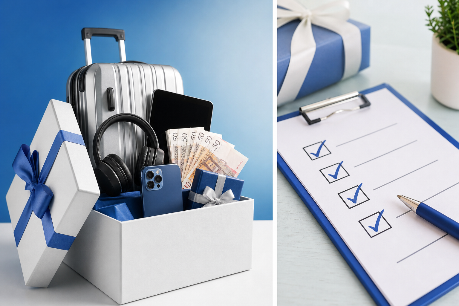 Competition entry checklist with prize notes
