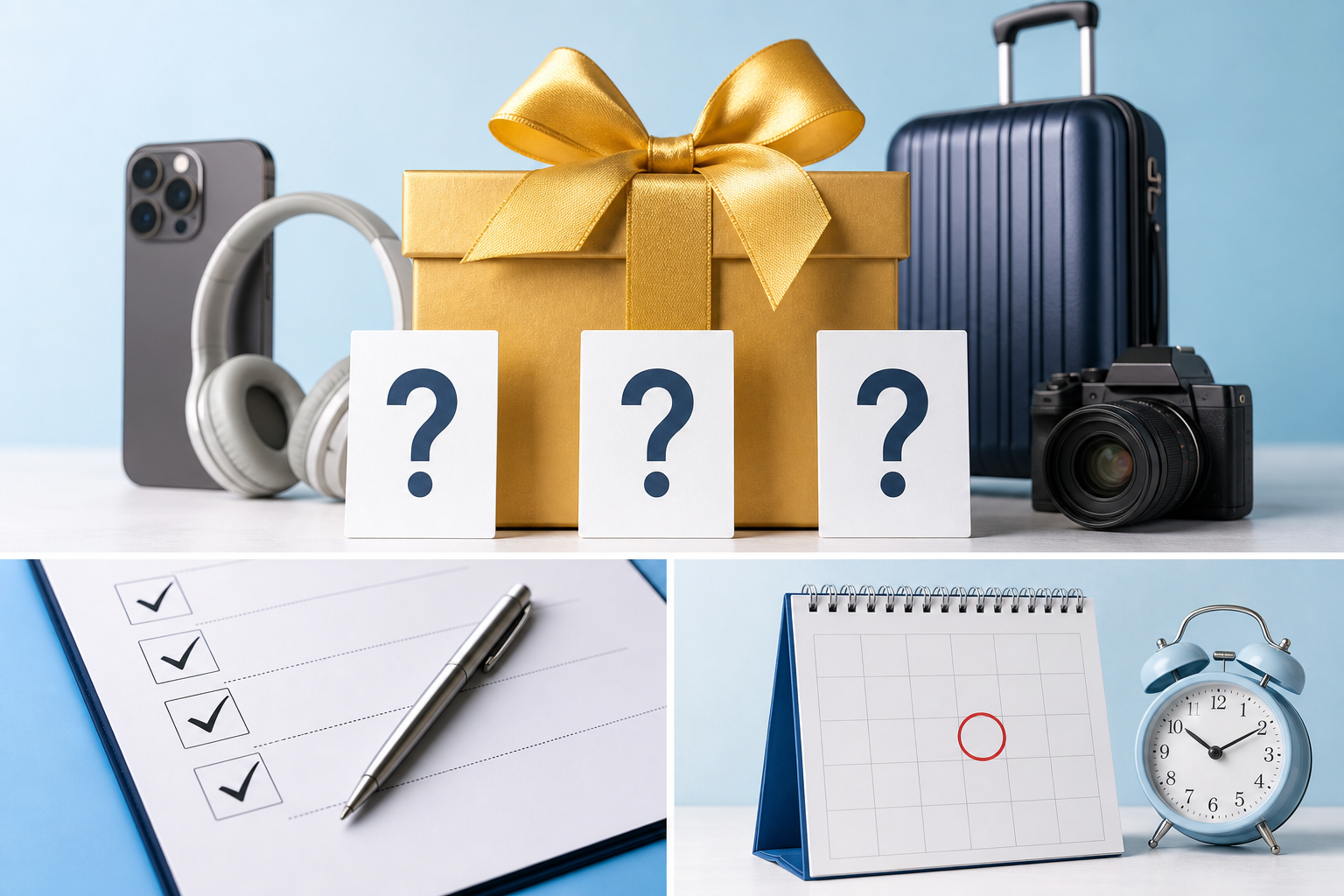 Competition entry checklist with prize notes