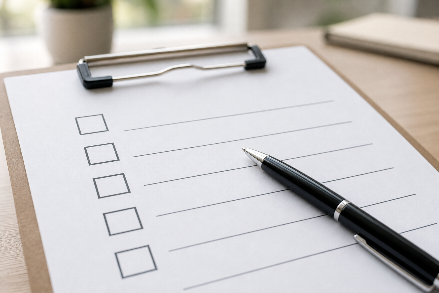 A checklist on a clipboard used to evaluate the pros and cons of accepting a prize.